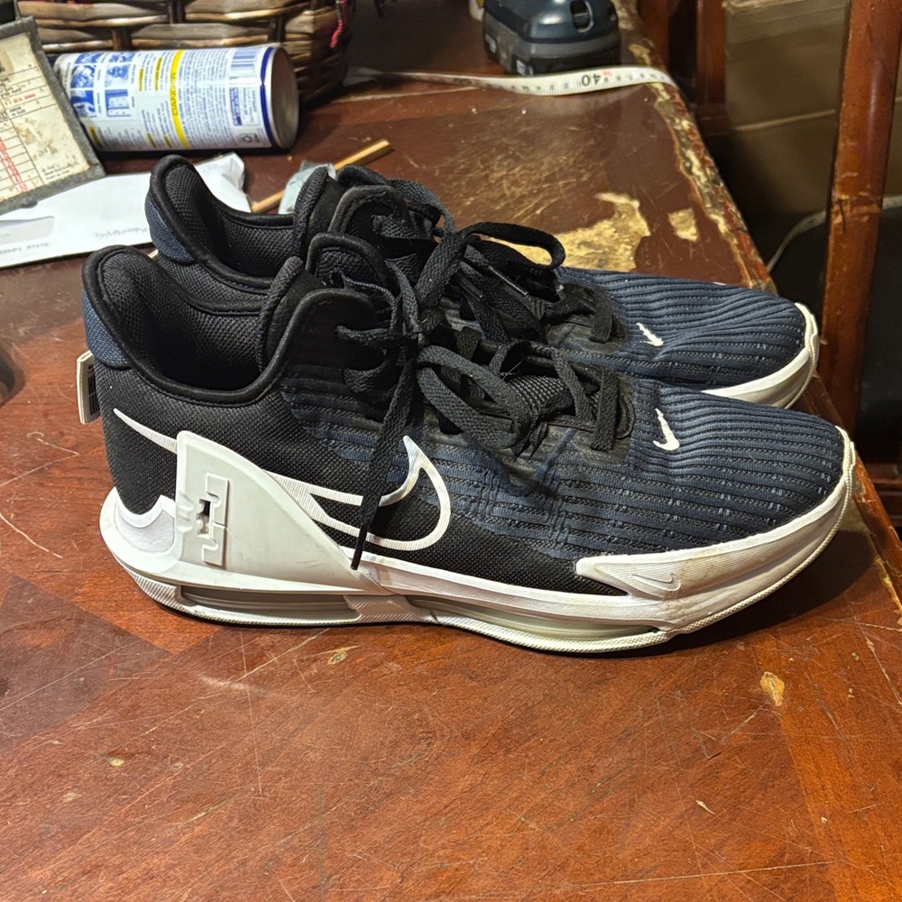 Nike LeBron James Black and White Sports Sneakers